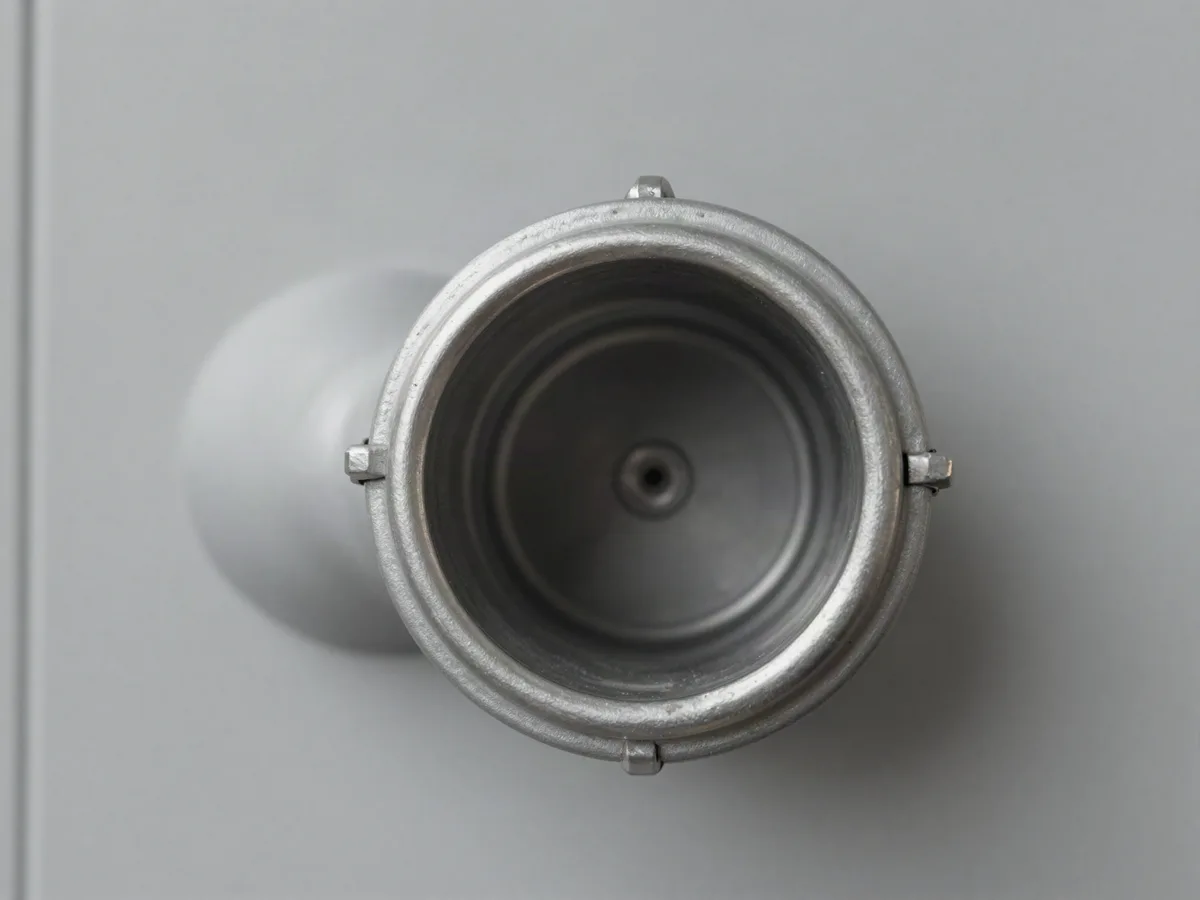 A dryer vent elbow clear of lint after cleaning